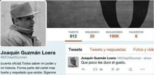 Supuesta cuenta de 'El Chapo'. Foto: Twitter