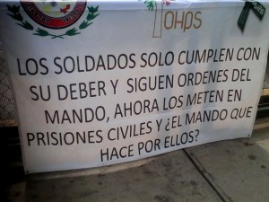 Pancarta vista en la protesta. Foto: Especial