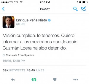 Imagen del tuit mediante el cual se dio a conocer la noticia. Foto: Twitter